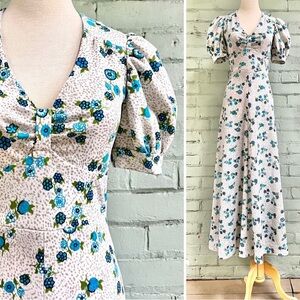 Vintage 60s Floral Maxi Dress